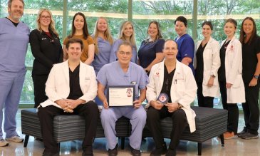 The transcatheter valve team receiving their certification