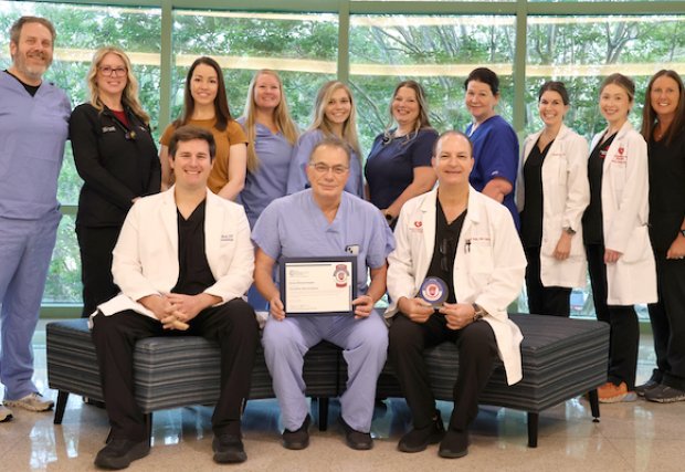 The transcatheter valve team receiving their certification